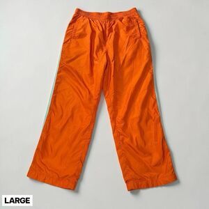 Abercrombie & Fitch Gym Issue Orange Nylon Track Pants Mens Large Vintage